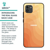 Orange Curve Pattern Glass Case for Samsung Galaxy A03