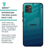 Green Triangle Pattern Glass Case for Samsung Galaxy A03