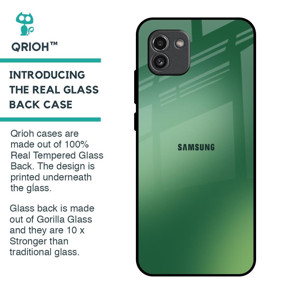 Green Grunge Texture Glass Case for Samsung Galaxy A03