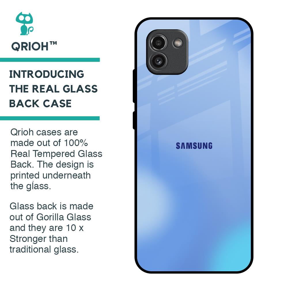 Vibrant Blue Texture Glass Case for Samsung Galaxy A03