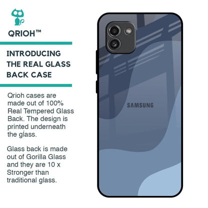 Navy Blue Ombre Glass Case for Samsung Galaxy A03