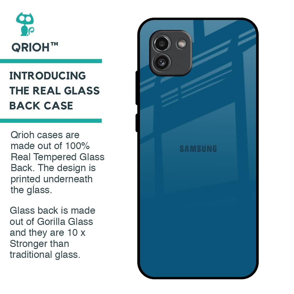 Cobalt Blue Glass Case for Samsung Galaxy A03