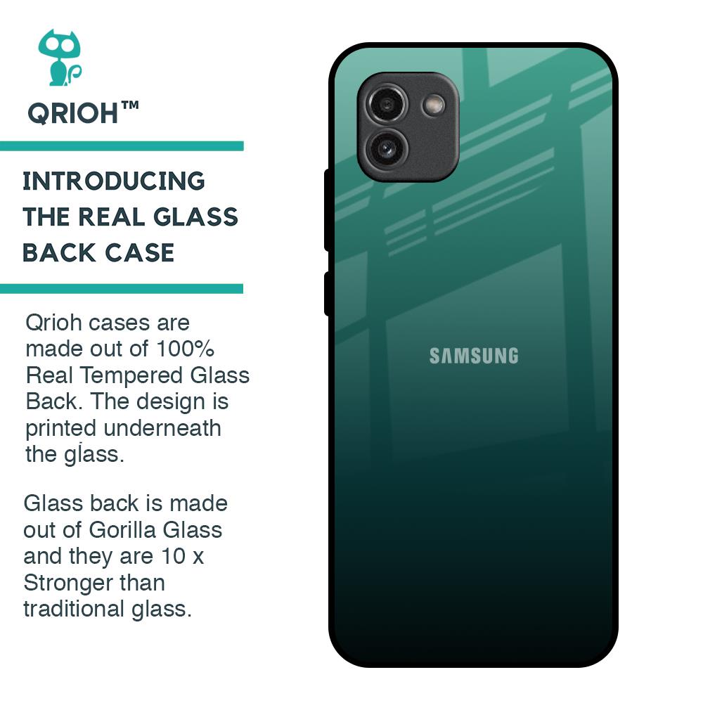 Palm Green Glass Case For Samsung Galaxy A03