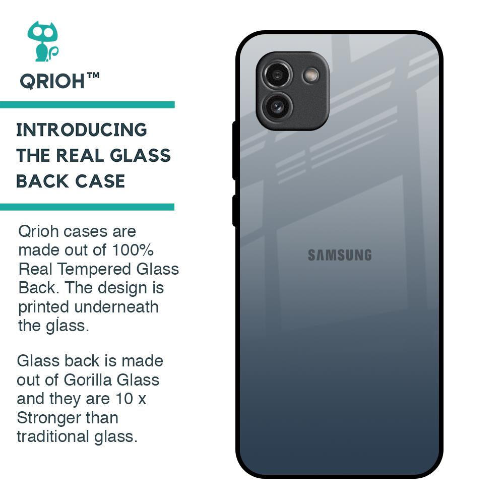 Smokey Grey Color Glass Case For Samsung Galaxy A03