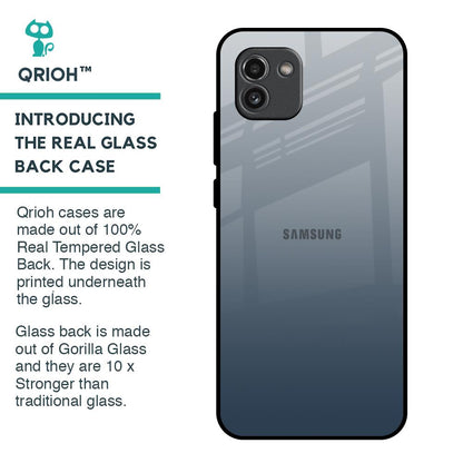 Smokey Grey Color Glass Case For Samsung Galaxy A03