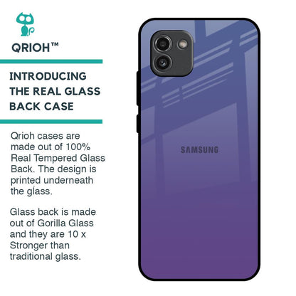 Indigo Pastel Glass Case For Samsung Galaxy A03