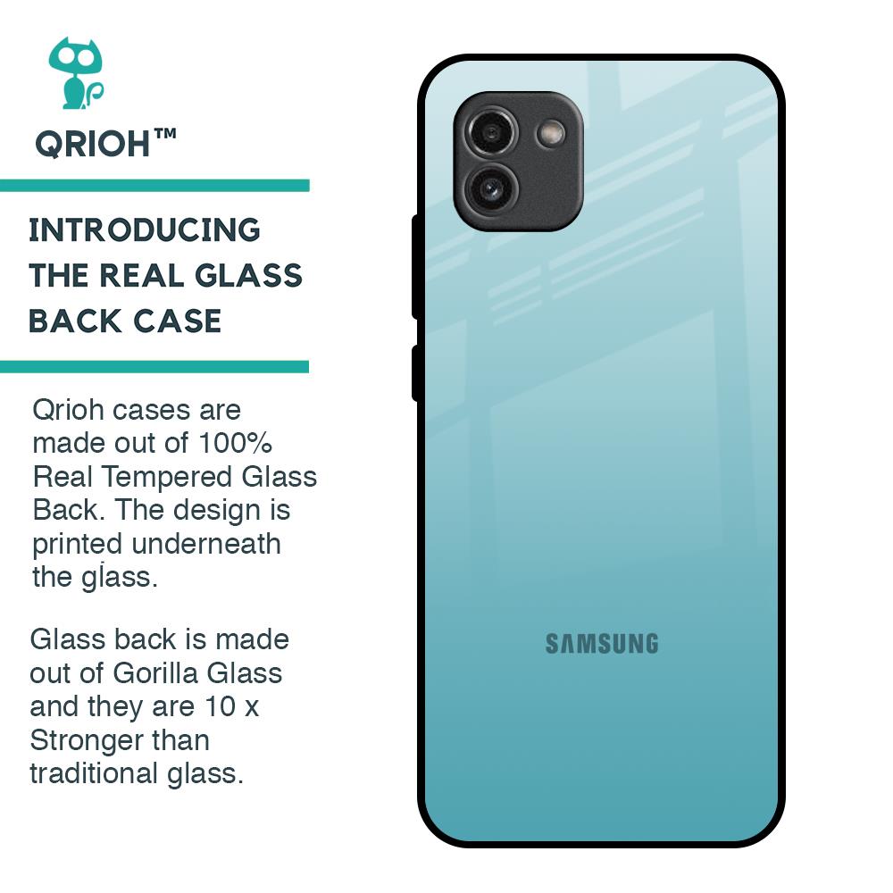 Arctic Blue Glass Case For Samsung Galaxy A03