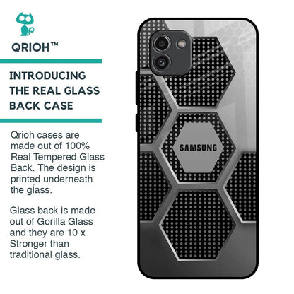 Hexagon Style Glass Case For Samsung Galaxy A03