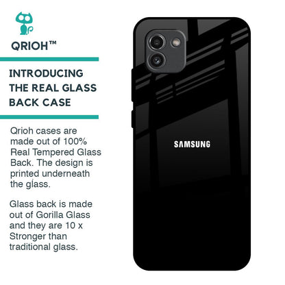 Jet Black Glass Case for Samsung Galaxy A03