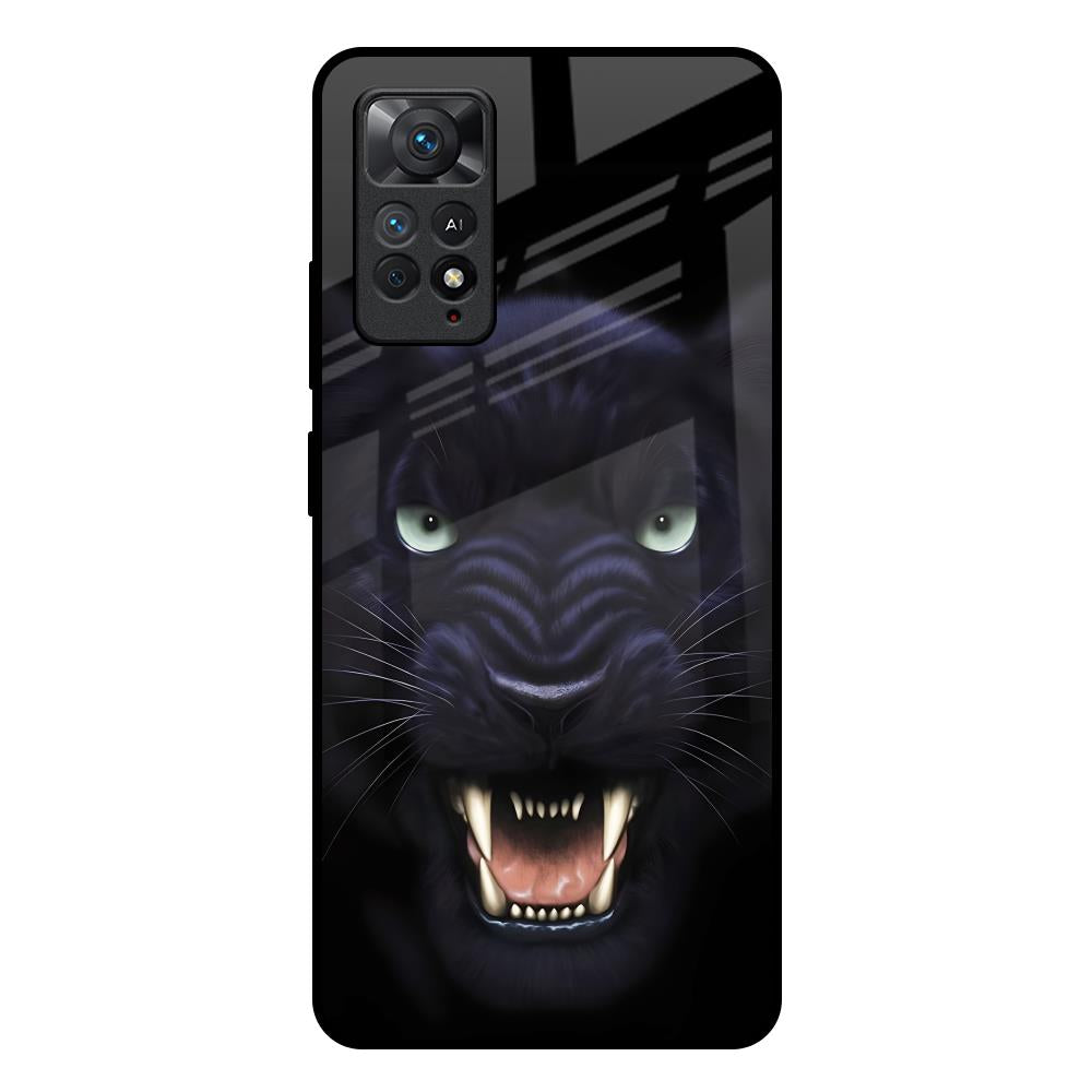 Angry Black Leopard Redmi Note 11 Pro Plus 5G Glass Back Cover Online