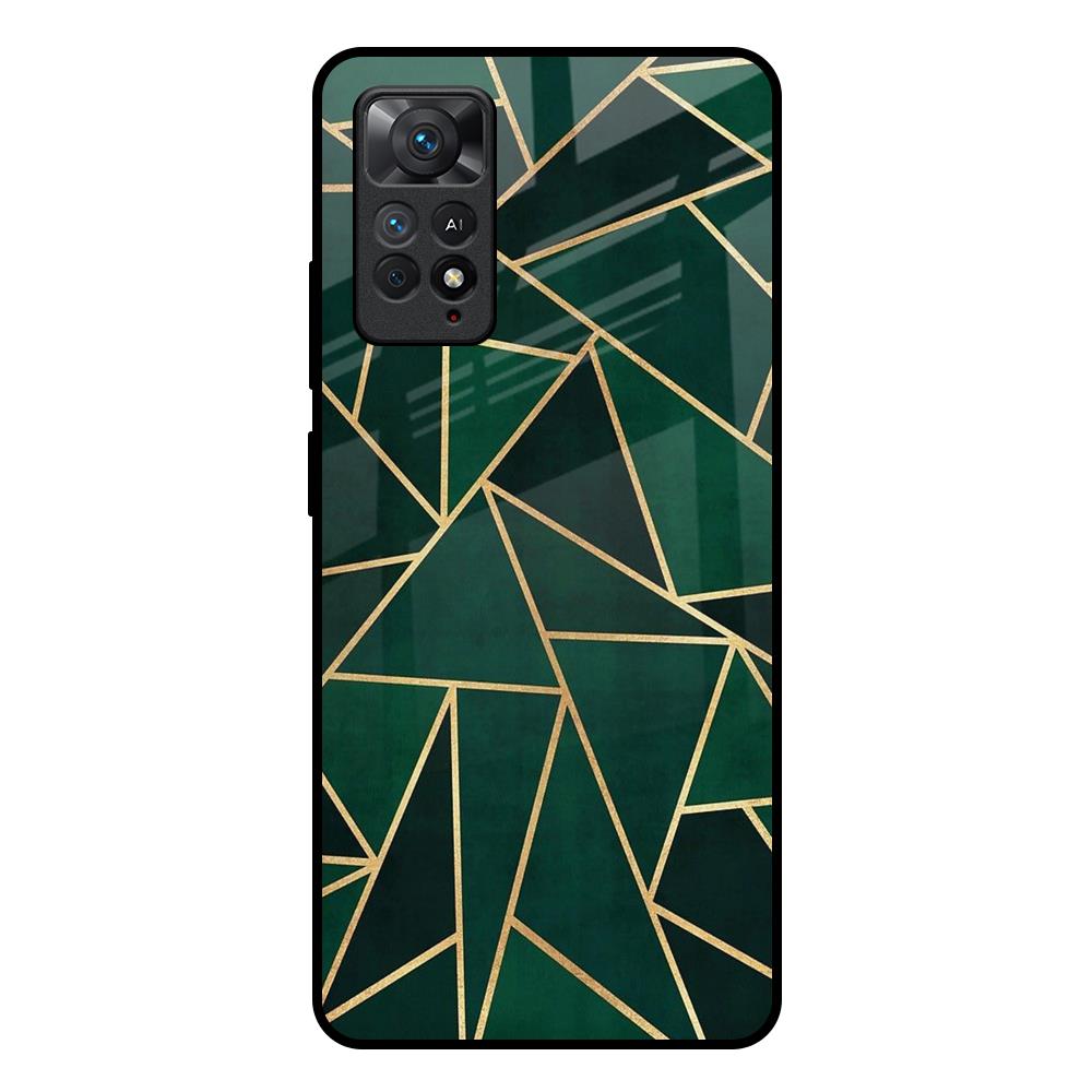 Abstract Green Xiaomi Redmi Note 11 Pro+ Glass Back Cover Online