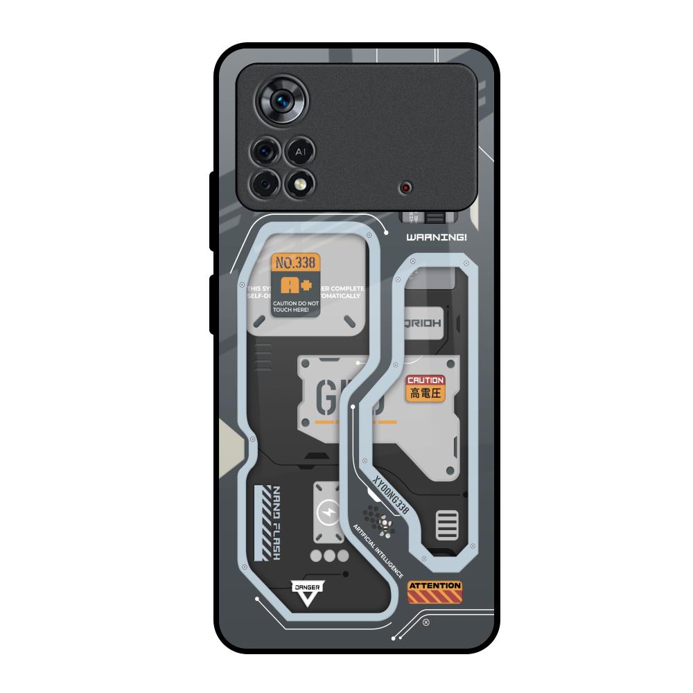 Retro Futuristic Poco X4 Pro 5G Glass Back Cover Online