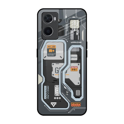 Retro Futuristic Oppo A76 Glass Back Cover Online