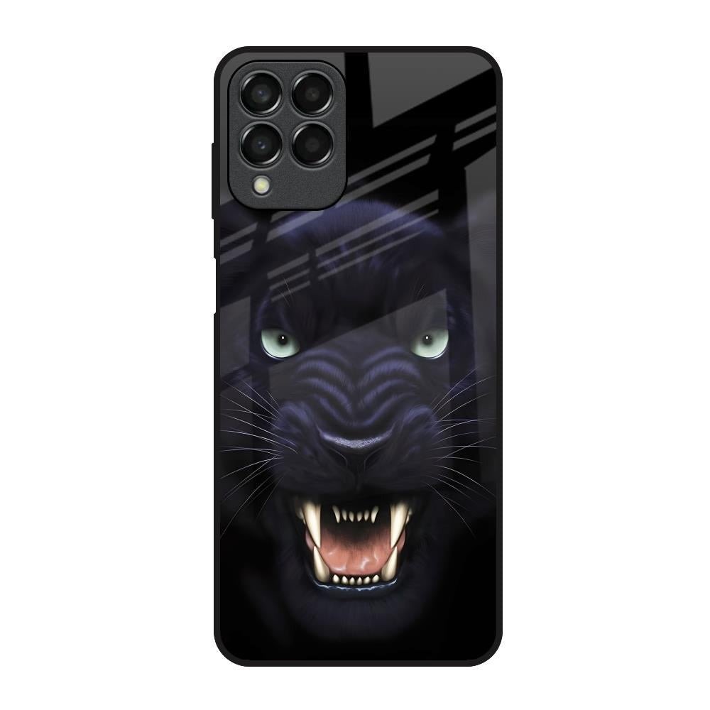 Angry Black Leopard Samsung Galaxy M33 5G Glass Back Cover Online