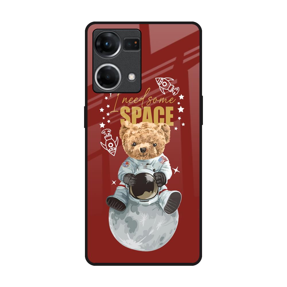 Astronaut Bear OPPO F21 Pro Glass Back Cover Online