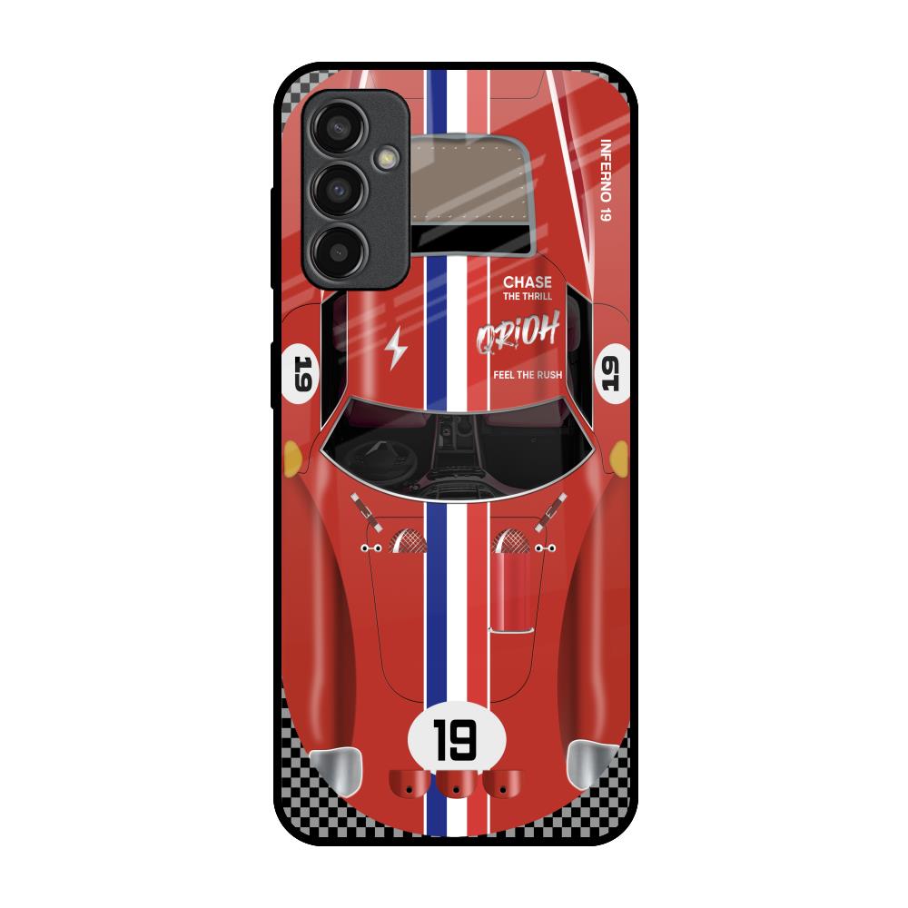 Racing Vintage Samsung Galaxy F13 Glass Back Cover Online