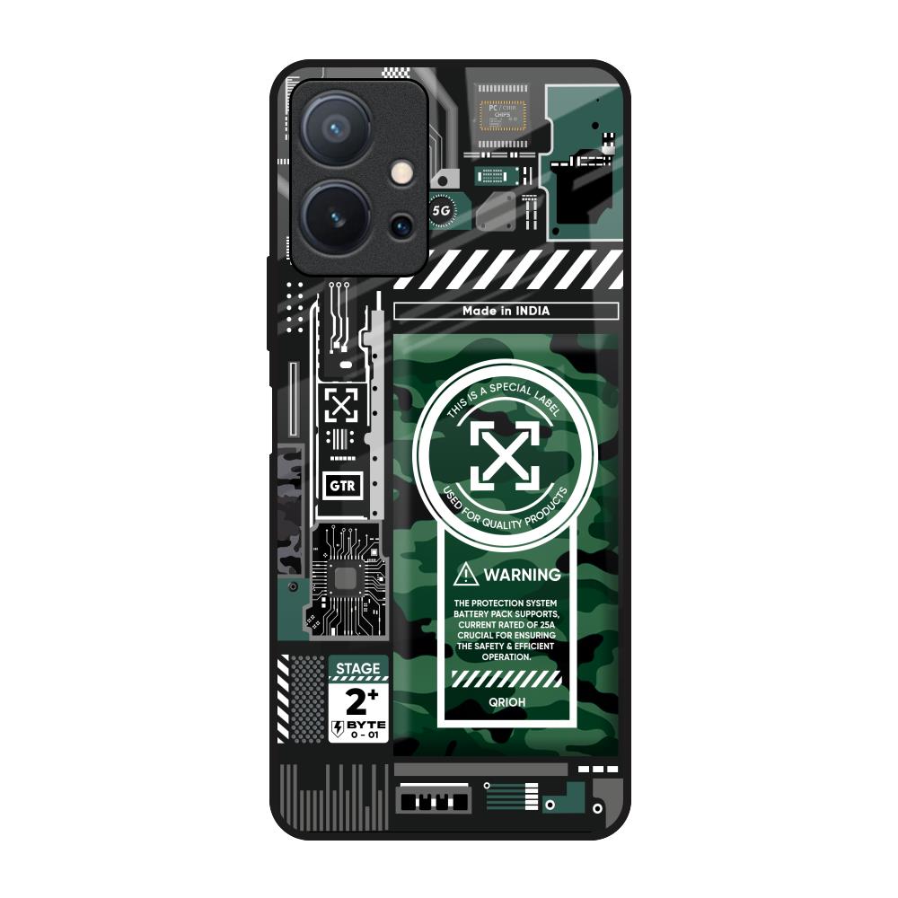 Green Camo Circuit Vivo T1 5G Glass Back Cover Online