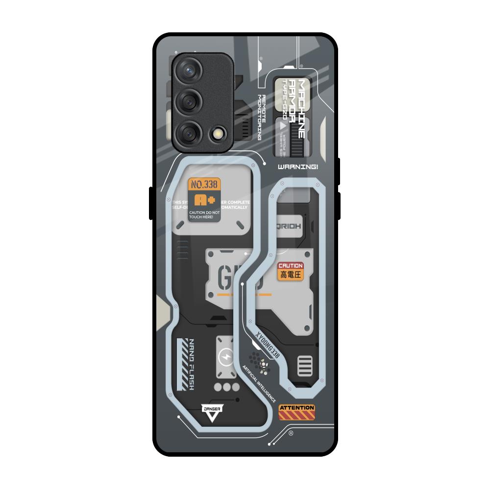 Retro Futuristic Oppo F19s Glass Back Cover Online