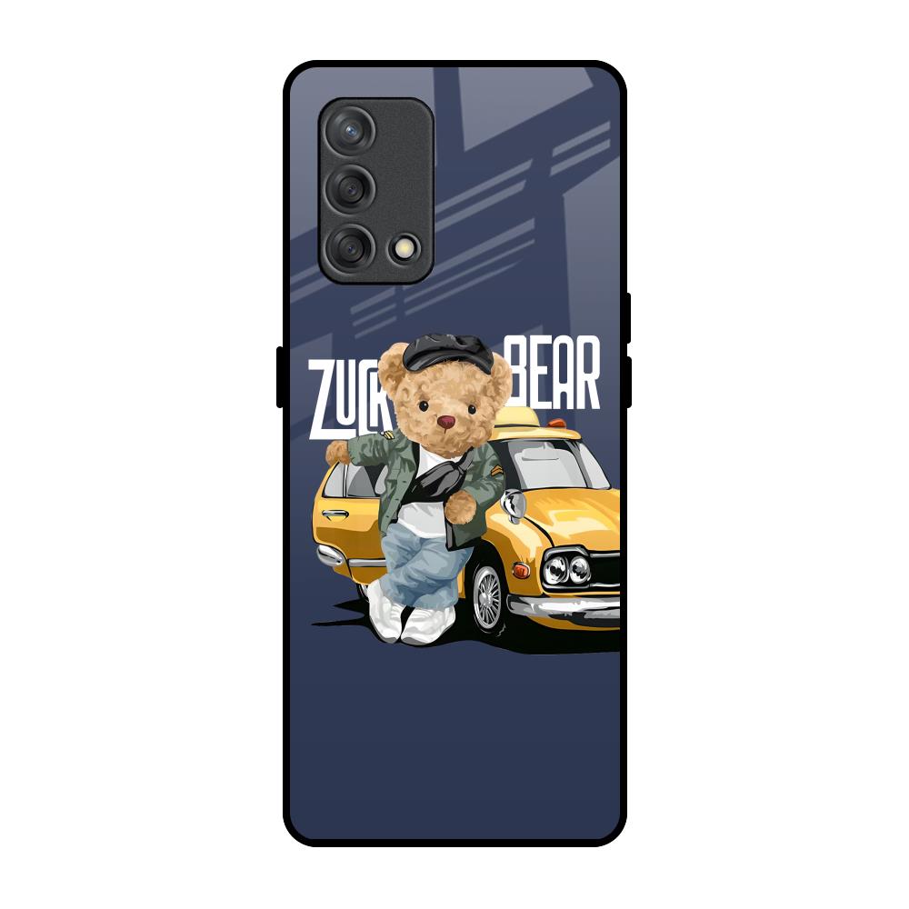 Adventurous Bear Oppo F19s Glass Back Cover Online