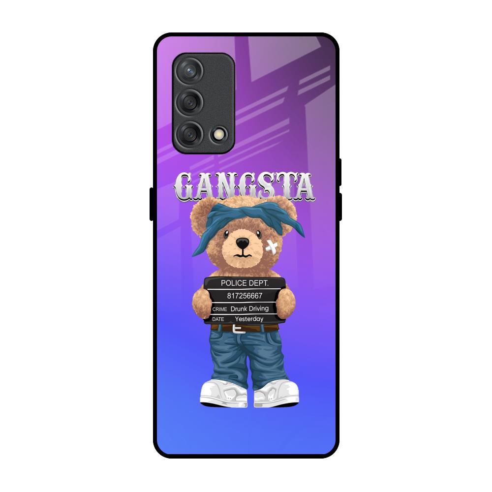 Gangsta Bear Oppo F19s Glass Back Cover Online
