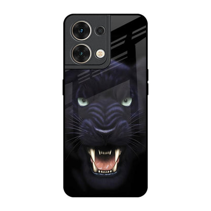 Angry Black Leopard Oppo Reno8 5G Glass Back Cover Online