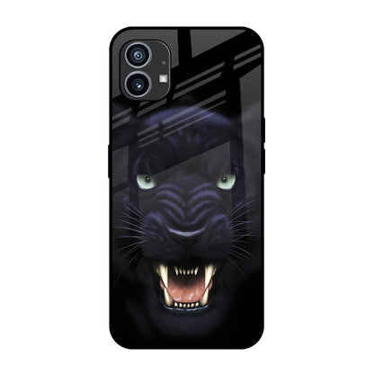 Angry Black Leopard Nothing Phone 1 Glass Back Cover Online