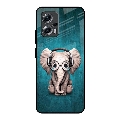 Adorable Baby Elephant Redmi K50i 5G Glass Back Cover Online