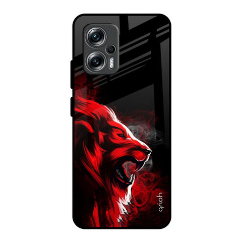 Red Angry Lion Redmi K50i 5G Glass Back Cover Online