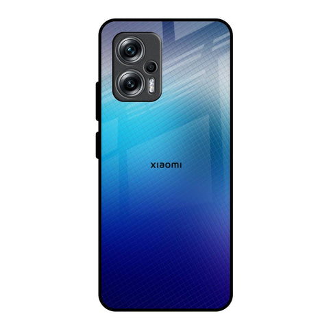 Blue Rhombus Pattern Redmi K50i 5G Glass Back Cover Online