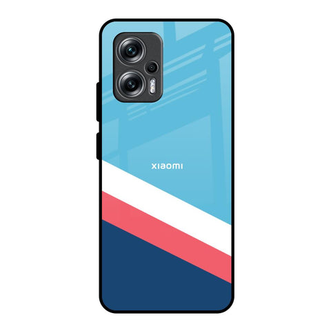 Pink & White Stripes Redmi K50i 5G Glass Back Cover Online
