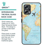 Travel Map Glass Case for Redmi K50i 5G
