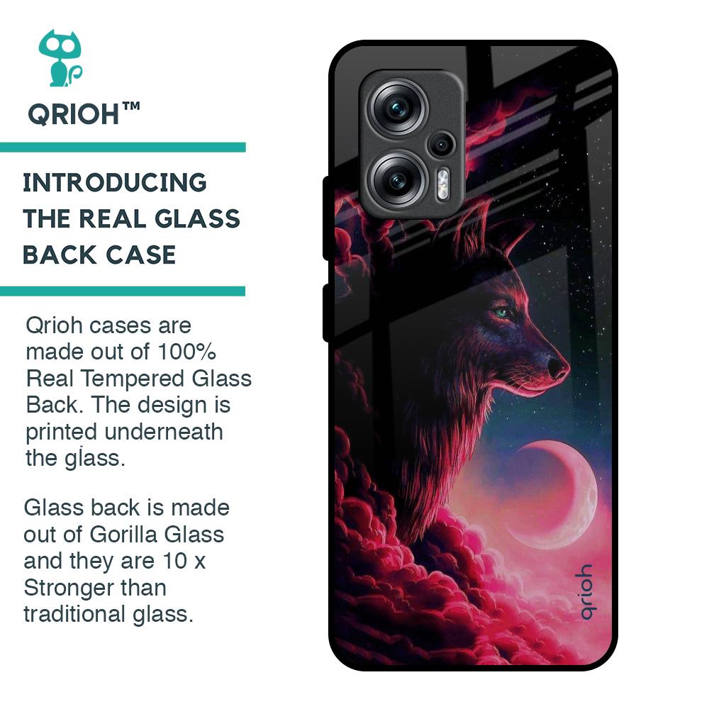 Moon Wolf Glass Case for Redmi K50i 5G