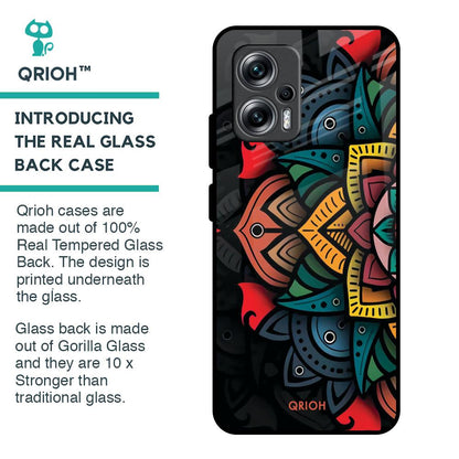Retro Gorgeous Flower Glass Case for Redmi K50i 5G