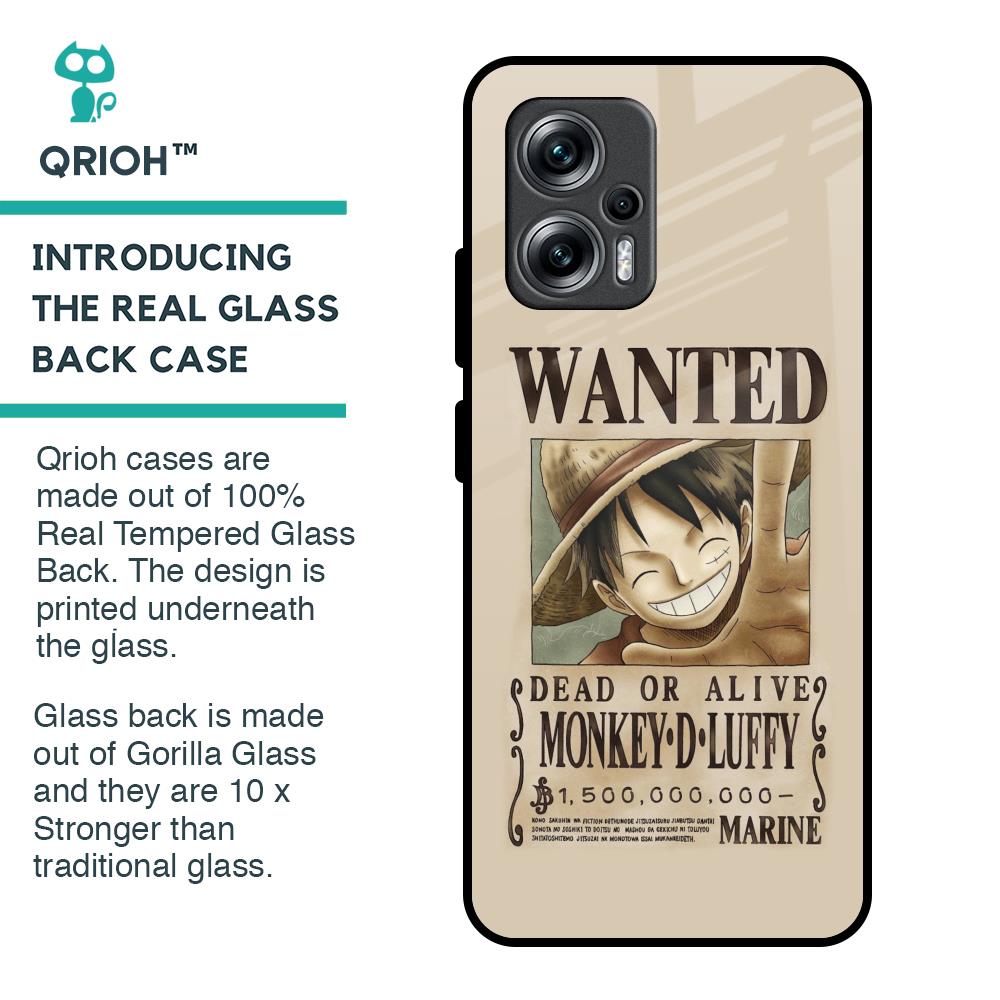 Luffy Wanted Glass Case for Redmi K50i 5G