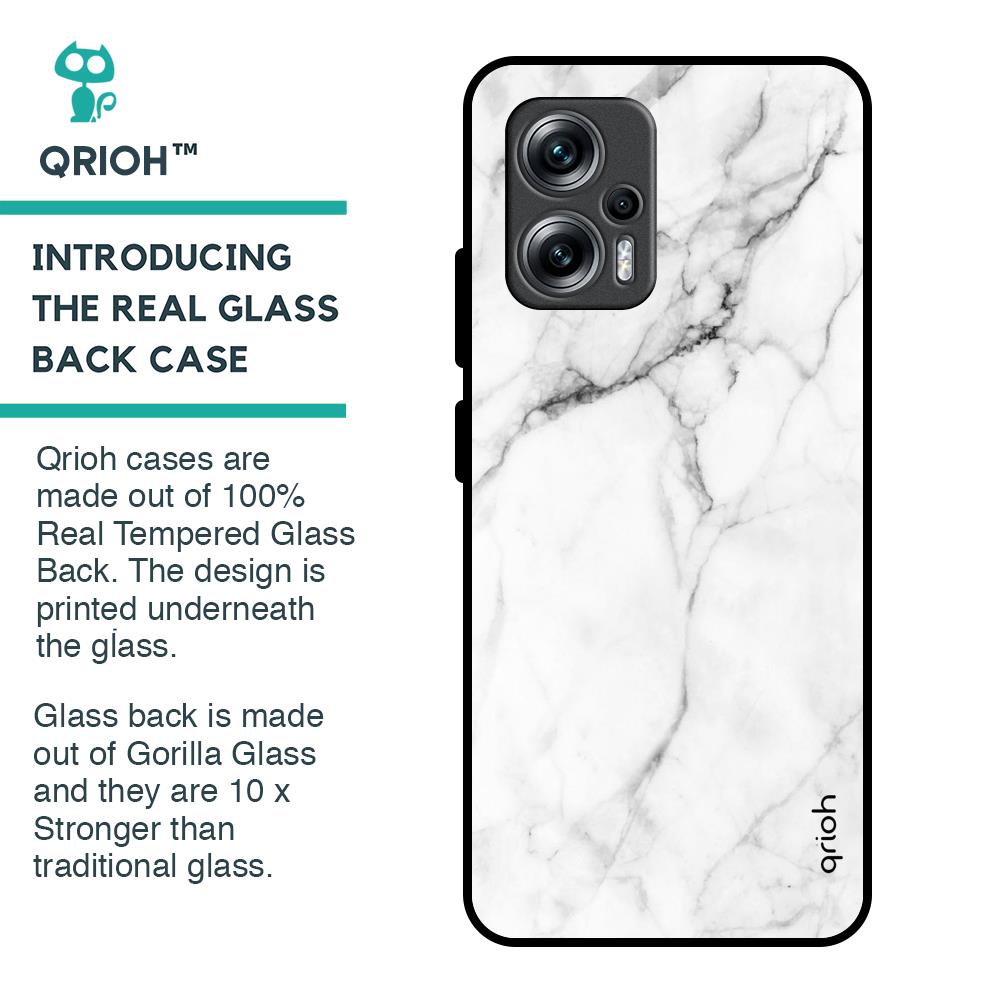 Modern White Marble Glass Case for Redmi K50i 5G