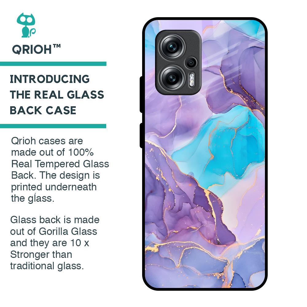 Alcohol ink Marble Glass Case for Redmi K50i 5G
