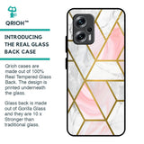 Geometrical Marble Glass Case for Redmi K50i 5G