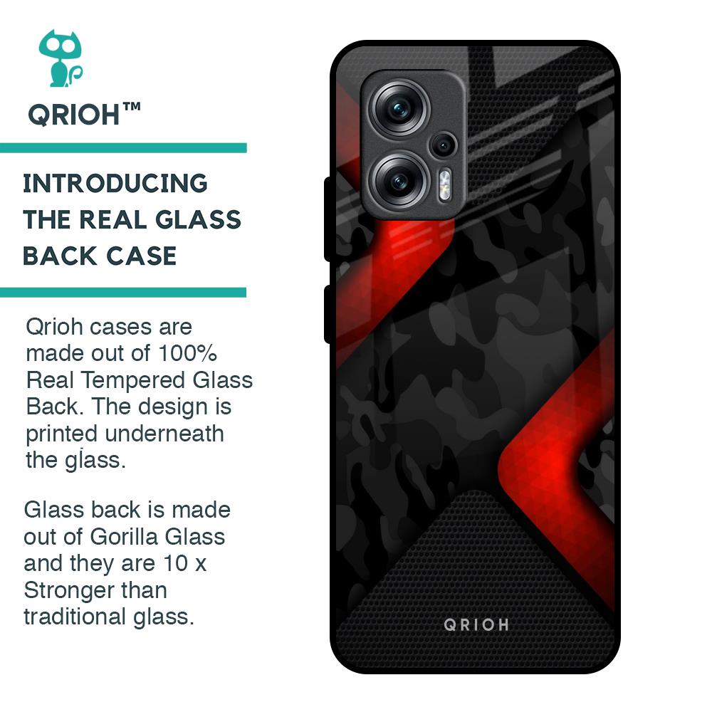 Modern Camo Abstract Glass Case for Redmi K50i 5G