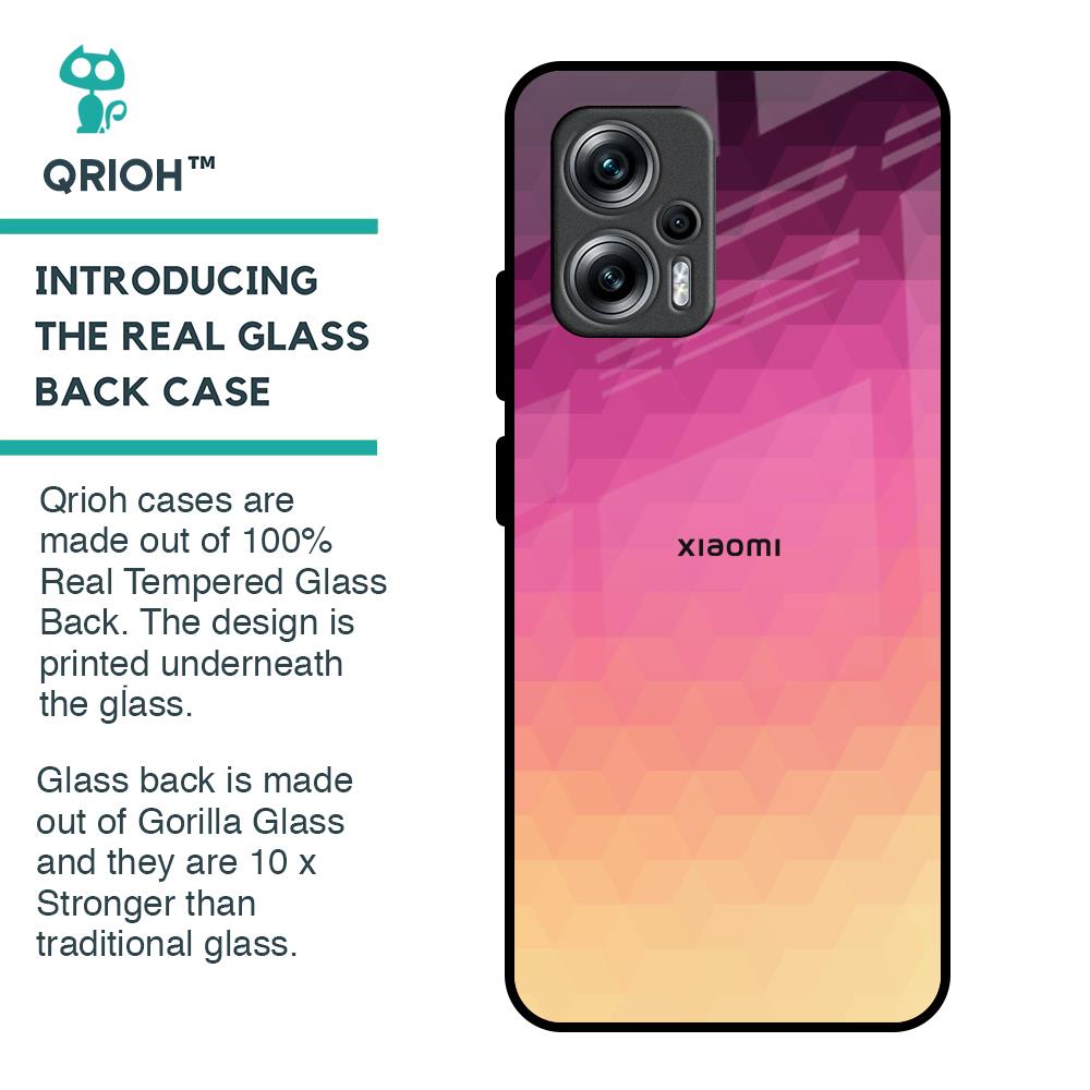Geometric Pink Diamond Glass Case for Redmi K50i 5G