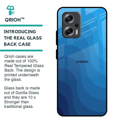Blue Wave Abstract Glass Case for Redmi K50i 5G