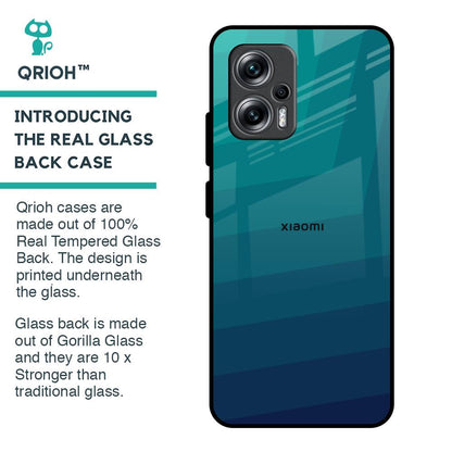 Green Triangle Pattern Glass Case for Redmi K50i 5G