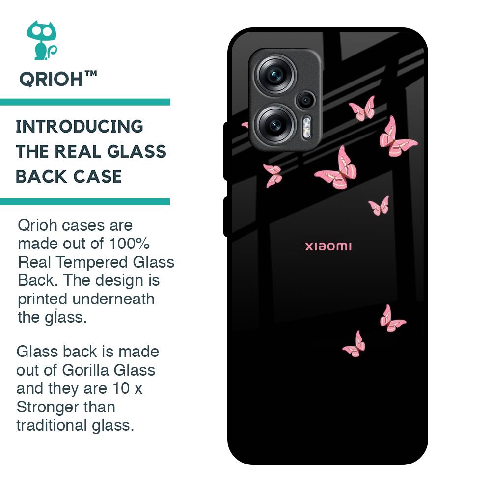 Fly Butterfly Glass Case for Redmi K50i 5G