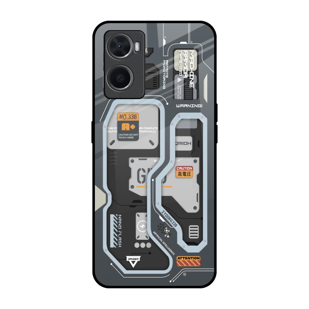 Retro Futuristic Oppo A36 Glass Back Cover Online