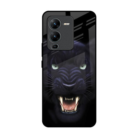 Angry Black Leopard Vivo V25 Pro Glass Back Cover Online