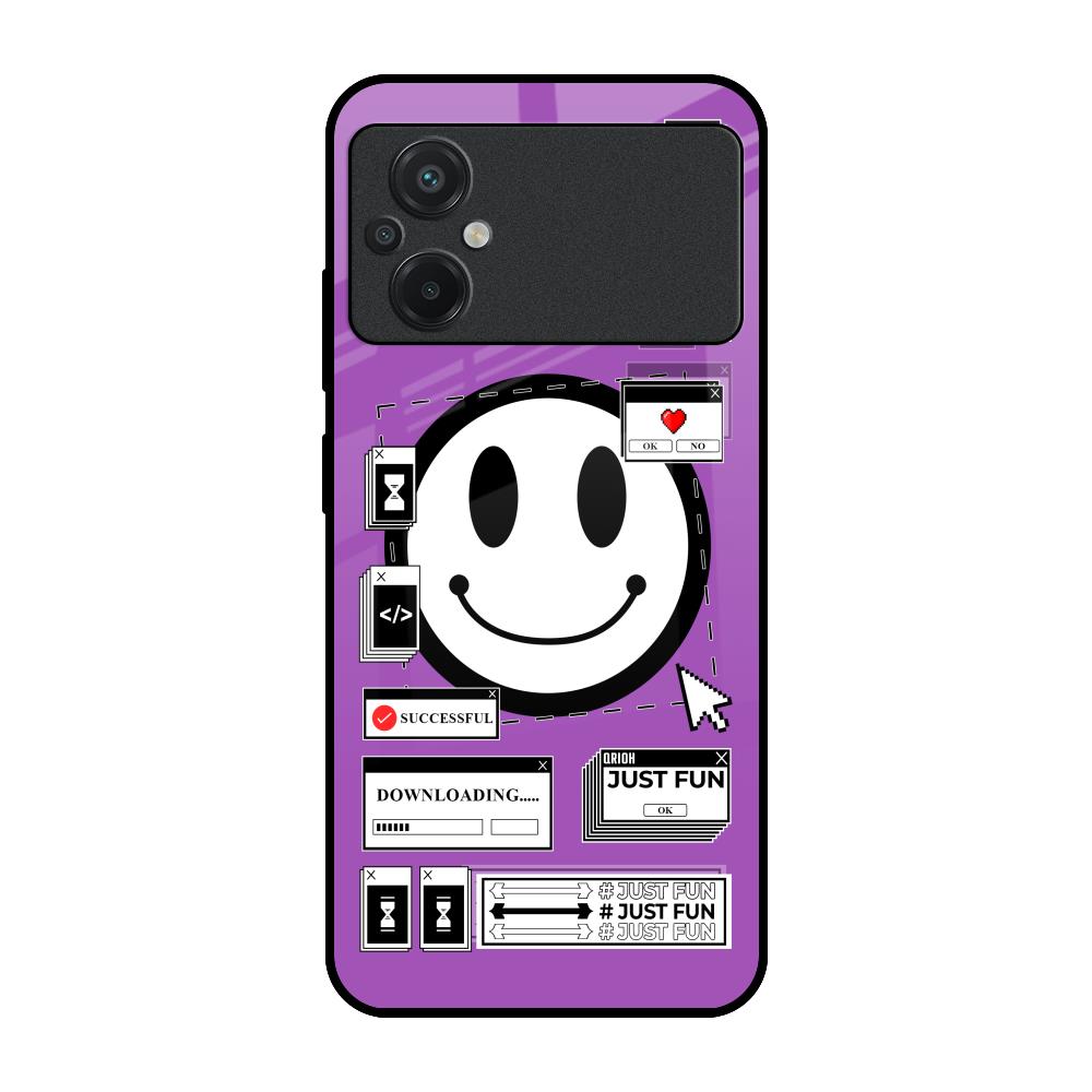 Code with Smile Poco M5 Glass Back Cover Online