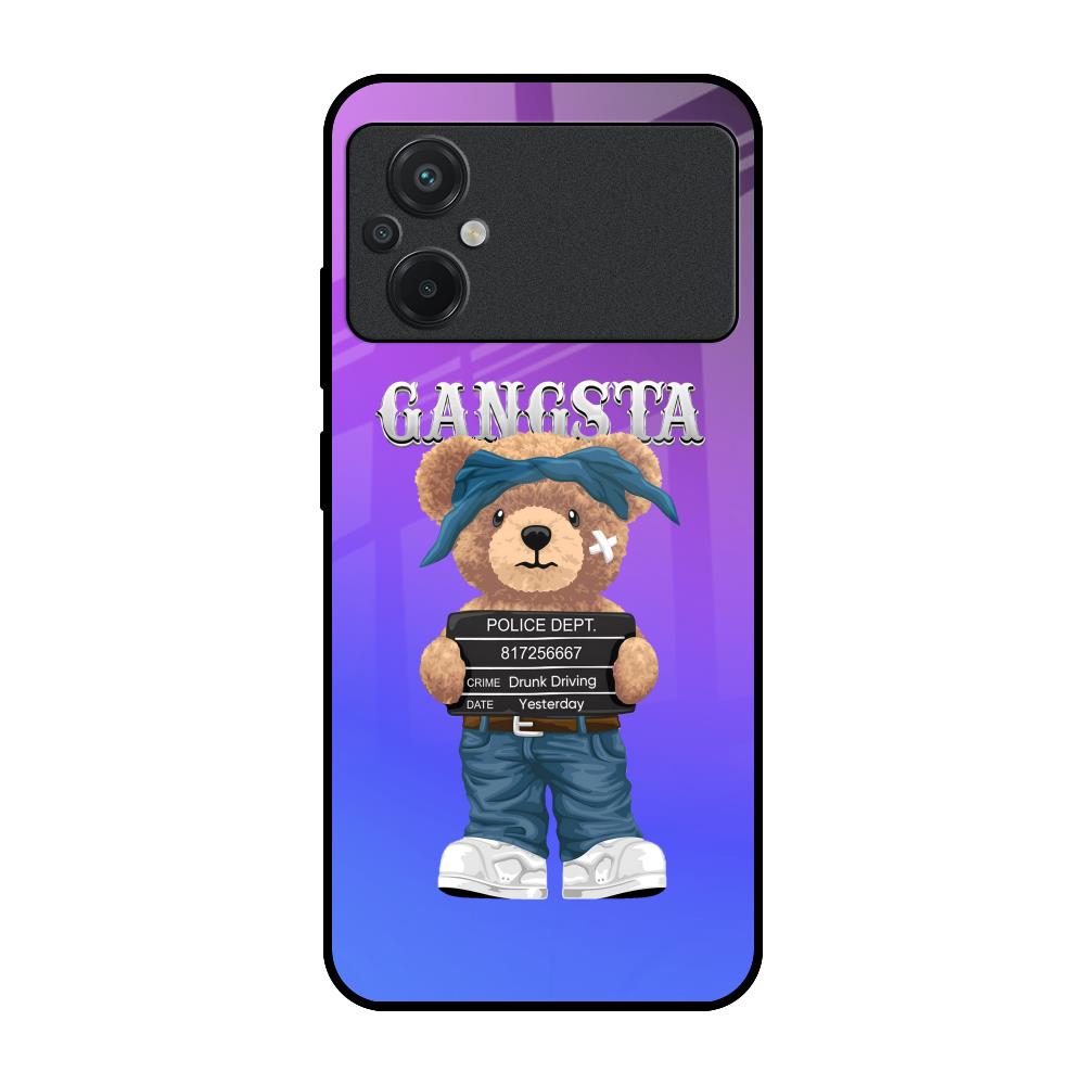 Gangsta Bear Poco M5 Glass Back Cover Online