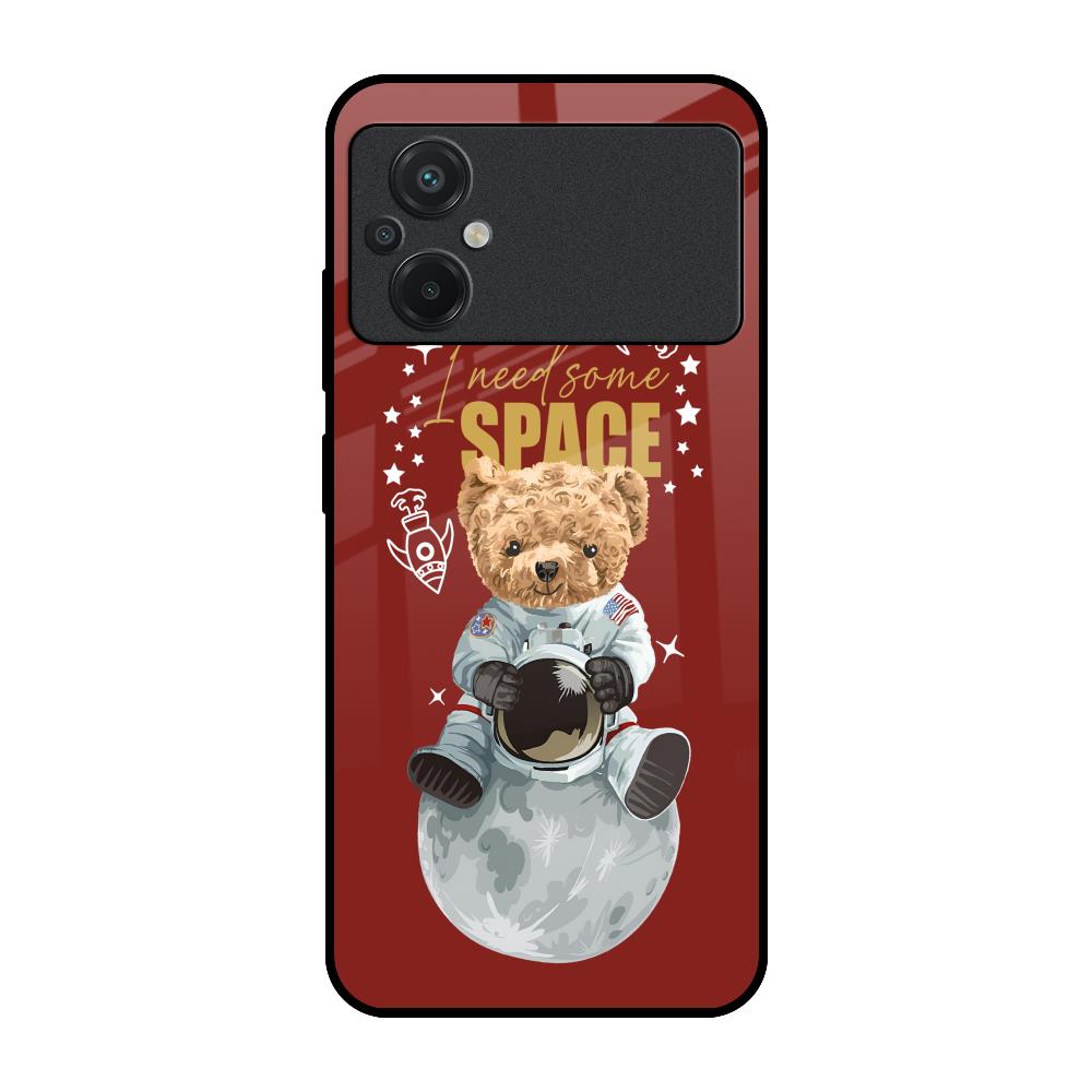 Astronaut Bear Poco M5 Glass Back Cover Online