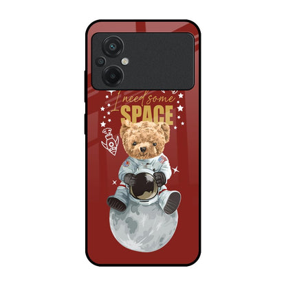 Astronaut Bear Poco M5 Glass Back Cover Online