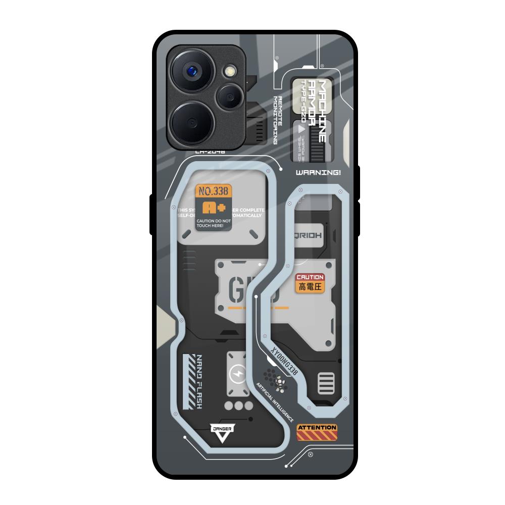 Retro Futuristic Realme 9i 5G Glass Back Cover Online