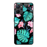 Tropical Leaves & Pink Flowers Realme 9i 5G Glass Back Cover Online